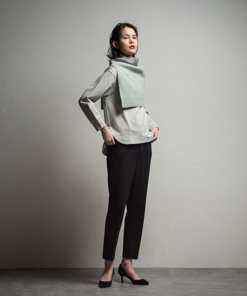 「la.f…」 Vネックニット 9号 グリーン レディース_画像4