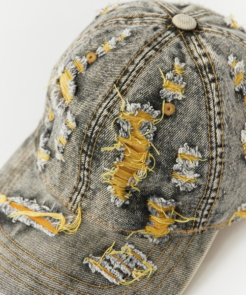 ROOP TOKYO キャップ 帽子 Two-color damaged denim cap / 2カラー