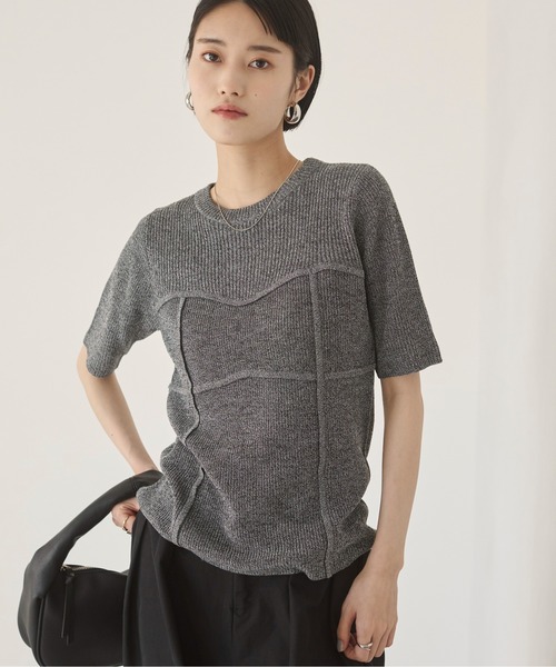 tシャツ ビスチェデザインリブニットトップス レディース ANGIE ニット セーター ビスチェデザイン リブニットトップス