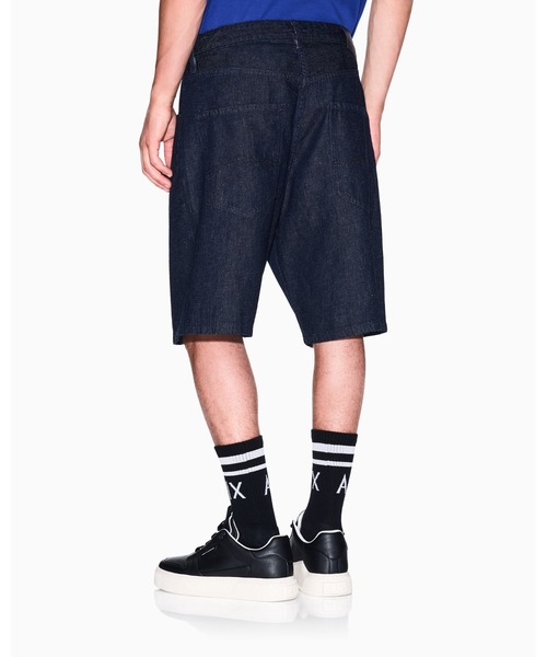 ジーンズ 「A|X アルマーニ エクスチェンジ」コットンリネンデニム ハーフパンツ_J91 BAGGY SHORT メンズの画像