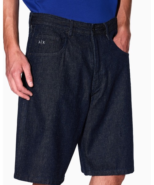 ジーンズ 「A|X アルマーニ エクスチェンジ」コットンリネンデニム ハーフパンツ_J91 BAGGY SHORT メンズの画像