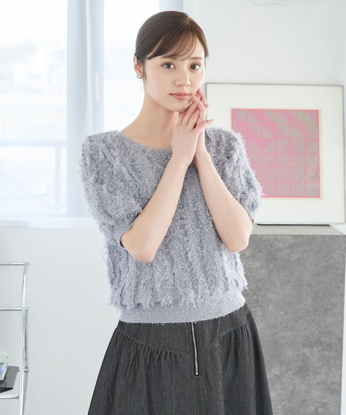 Andemiu（アンデミュウ） ニット セーター ラメフリンジニット329246