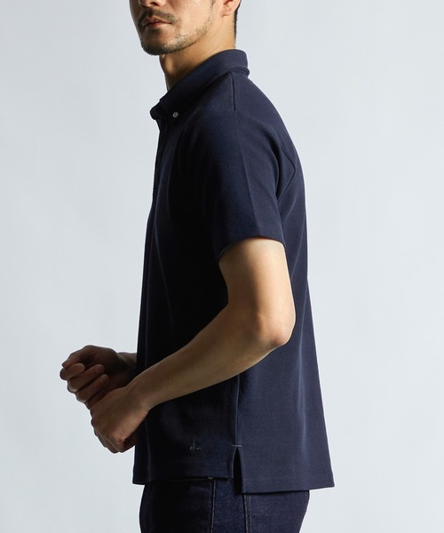 LANVIN en Bleu ポロシャツ 速乾・防シワ 「COOLFIBER」 台衿付 ボタン