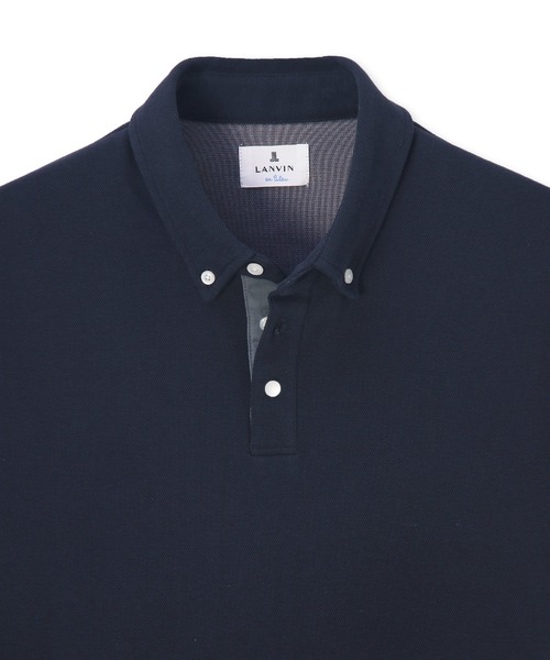 LANVIN en Bleu ポロシャツ 速乾・防シワ 「COOLFIBER」 台衿付