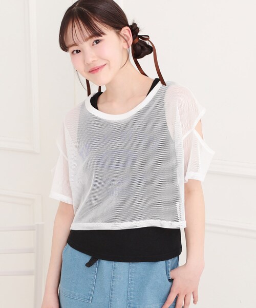 PINK-latte（ピンクラテ） メッシュTシャツ＋タンクセット キッズ 子供