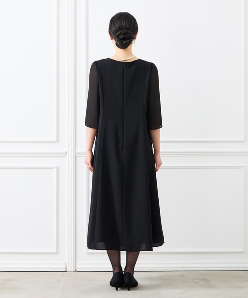 AIMER‪☆ネックビジュー ブラウジングワンピース AIMER ワンピース 「夏用喪服・礼服」マシンウォッシャブル