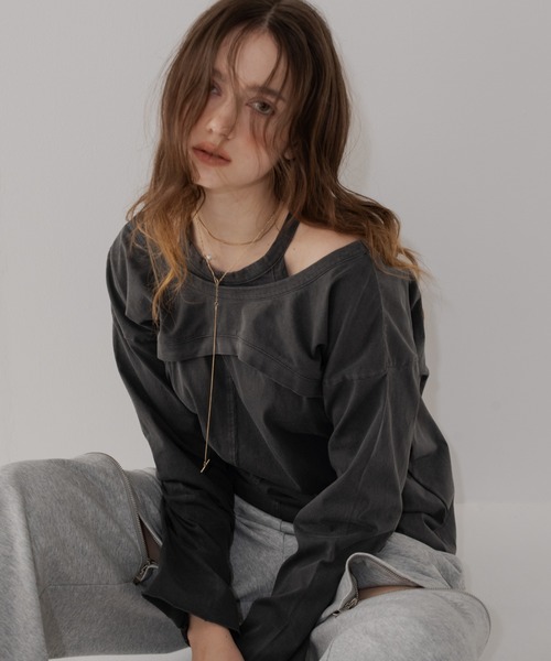 tシャツ ピグメントレイヤードカットソー レディース
