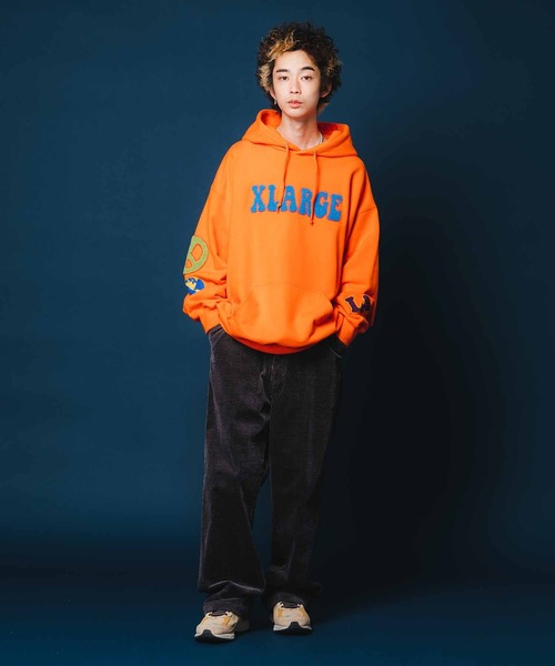 XLARGE 「XLARGE」 プルオーバーパーカー M オレンジ メンズ