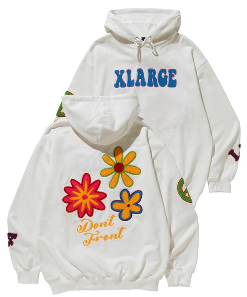 XLARGE オレンジ パーカー Lサイズ XLARGE パーカー PATCHED LOGO ZIP UP HOODIE SWEATSHIRT メンズ