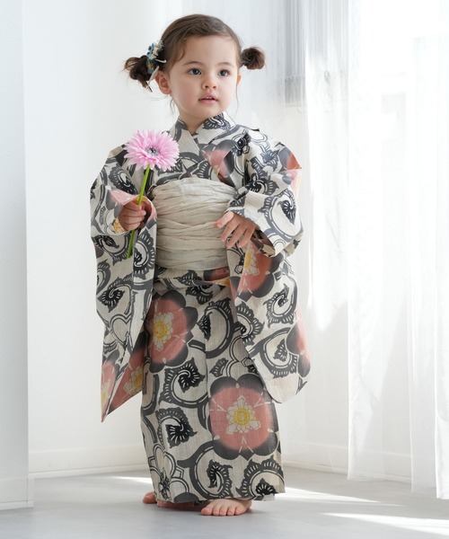 utatane日本製　子供浴衣3点セット utatane×注染工房 kids 日本製小幅生地使用 子供浴衣3点セット