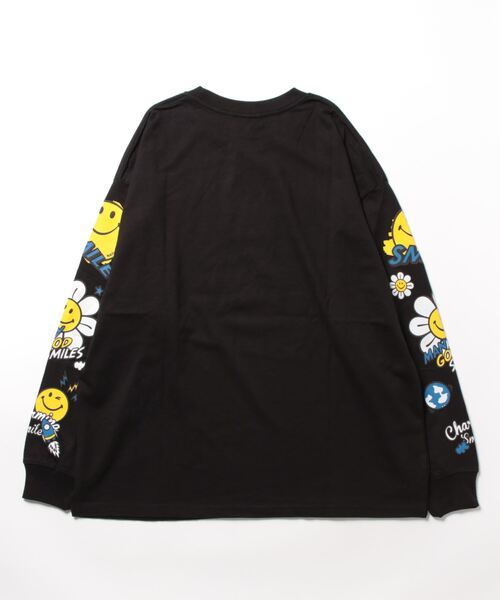 「SMILEY FACE」 長袖Tシャツ M ブラック系その他3 メンズ