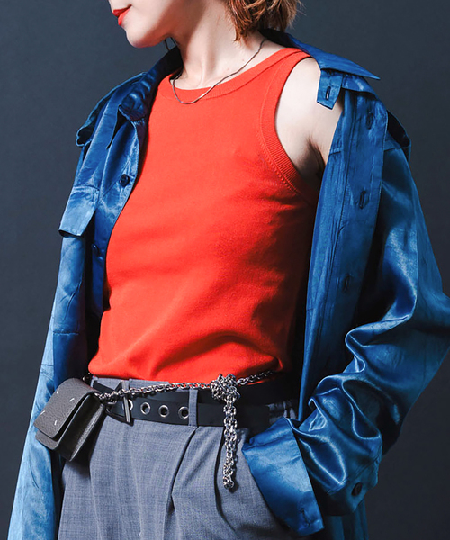 タンクトップ ノースリーブ “O”COTTON NAYLON TANK：タンクトップ レディース