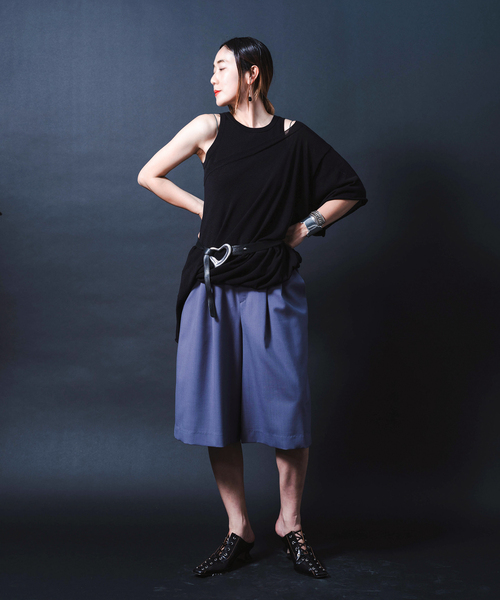 タンクトップ ノースリーブ “O”COTTON NAYLON TANK：タンクトップ レディース