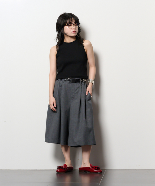タンクトップ ノースリーブ “O”COTTON NAYLON TANK：タンクトップ レディース