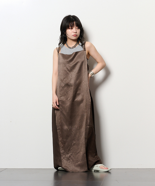 タンクトップ ノースリーブ “O”COTTON NAYLON TANK：タンクトップ レディース