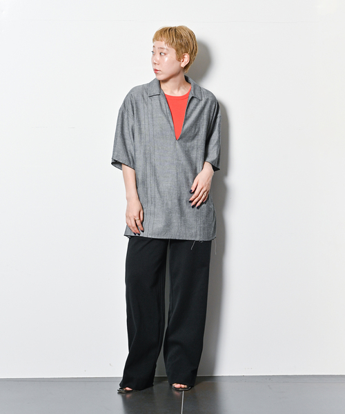 タンクトップ ノースリーブ “O”COTTON NAYLON TANK：タンクトップ レディース