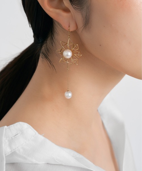 ピアス K18 アコヤパール ピアス レディース メンズの画像
