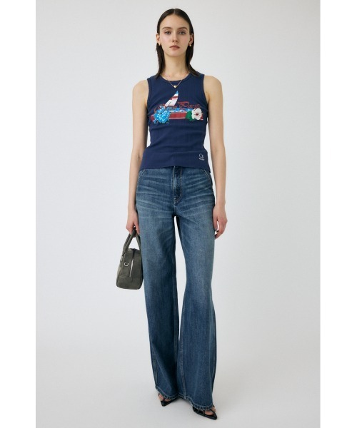 マヌーシュ　ノースリーブトップス MOUSSY（マウジー） タンクトップ ノースリーブ OP GRAPHIC タンク
