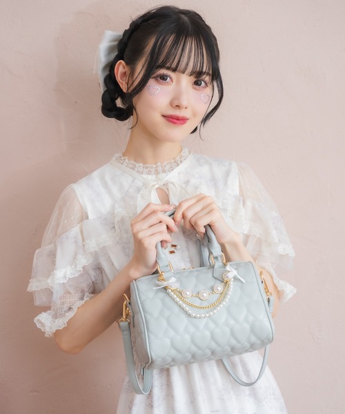 新品☆ローズチェーンレザーキルティングバッグ☆クラッチバッグ☆レザーバッグ sakishimatokyo クラッチバッグ パーティーバッグ キルティング