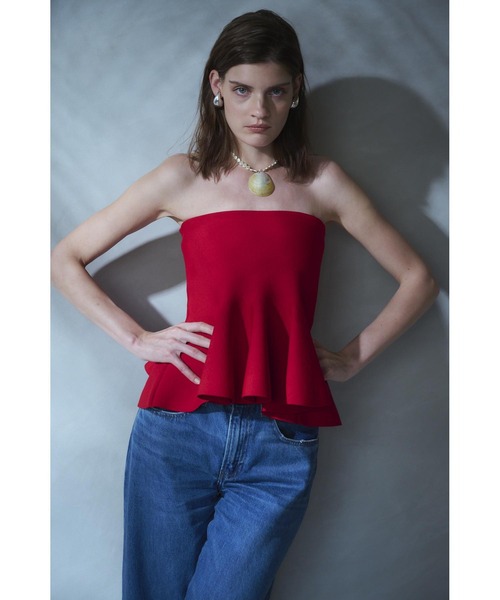 Raisa Knit Top ベアニットペプラムニットTOP レディース