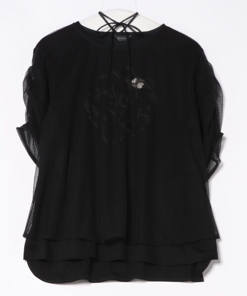 tシャツ チュール×カットソートップス レディース