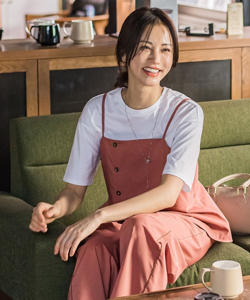 ブラウス シャツ アシメラップキャミブラウス「セットアップ対応/洗濯機で洗える」 レディース