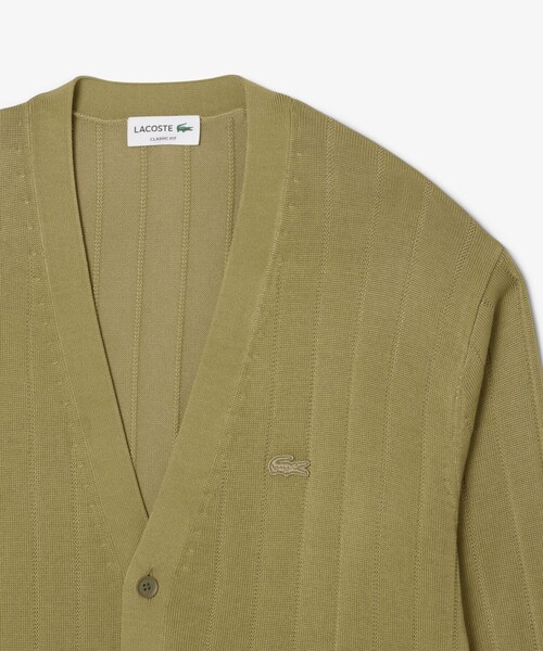 LACOSTE（ラコステ） カーディガン ハイゲージリブニットカーディガン 