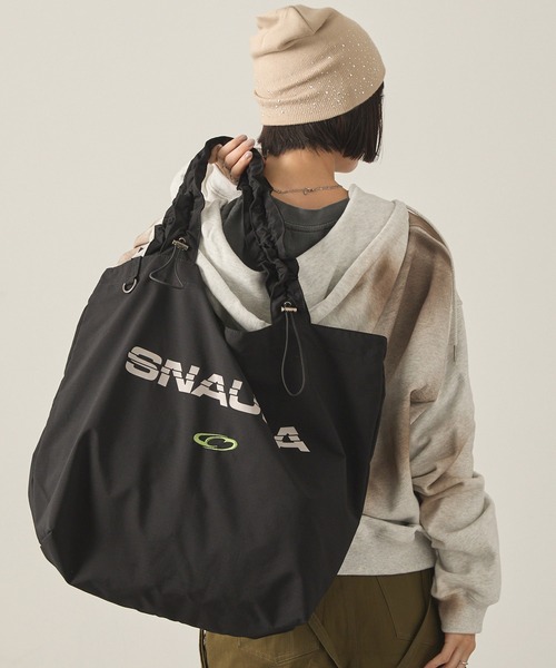 Snap club トートバッグ 「Snap club」ドローコードギャザーハンドル