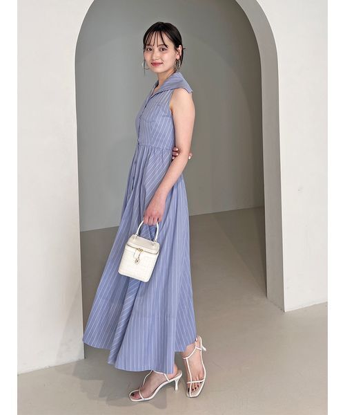 SNIDEL / ノースリーブワンピース/1/ポリエステル/BEG/無地/SWF0244103 SNIDEL（スナイデル） ノースリーブワンピース 1 ブルー レディース