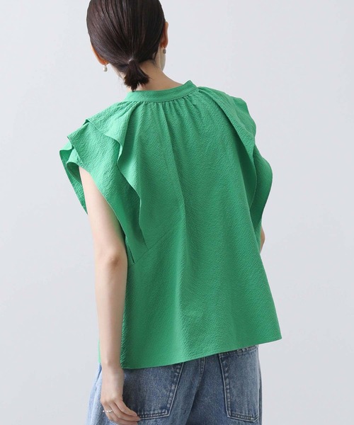 「Gready Brilliant」 「AuieF」半袖ブラウス 38 グリーン レディース_画像9