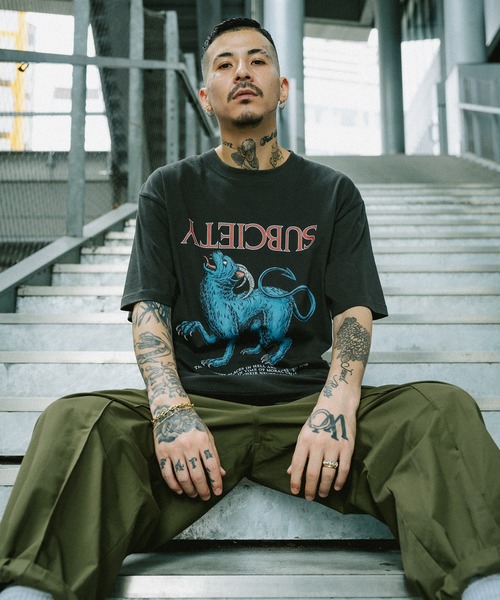 「Subciety」 半袖Tシャツ X-LARGE ブラック メンズ_画像7
