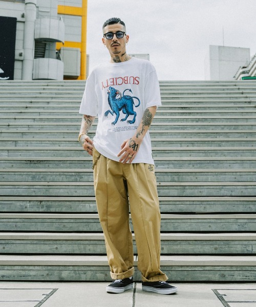 「Subciety」 半袖Tシャツ X-LARGE ブラック メンズ_画像9