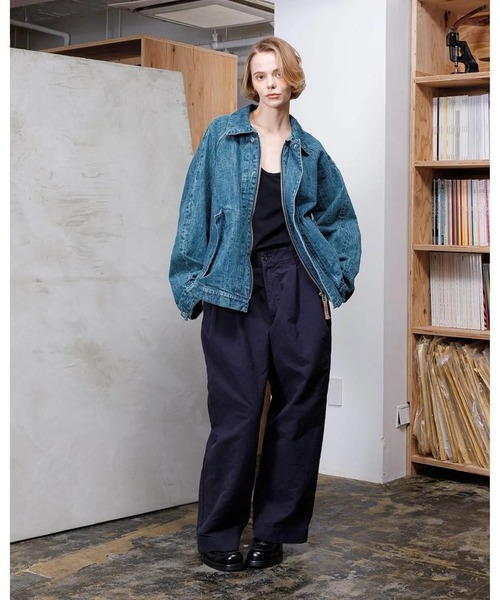 VOAAOV（ヴォアーブ） パンツ DOUBLE FACE GARMENT DYE Tuck Wide