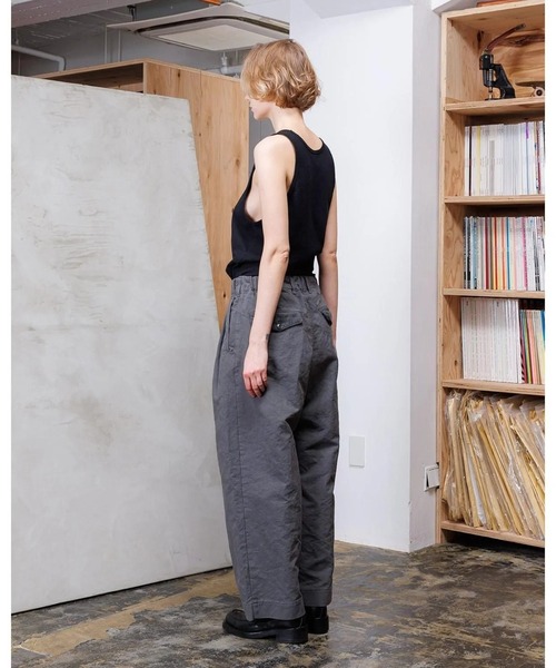 VOAAOV（ヴォアーブ） パンツ DOUBLE FACE GARMENT DYE Tuck Wide