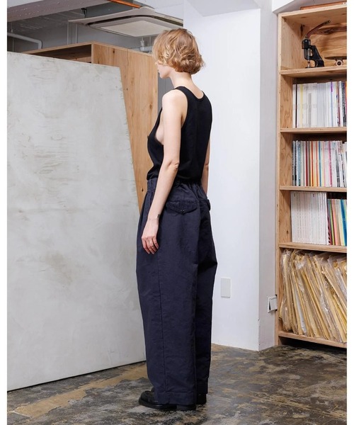 VOAAOV（ヴォアーブ） パンツ DOUBLE FACE GARMENT DYE Tuck Wide
