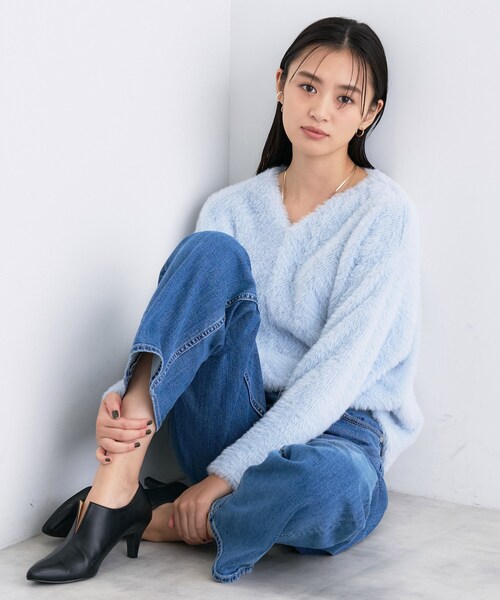 INDIVI（インディヴィ） tシャツ 「洗える」エアリーシャギートップス