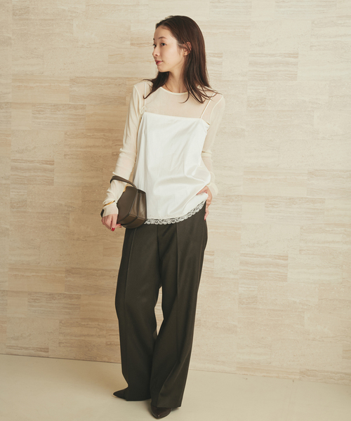 plage（プラージュ） キャミソール layered lace satin キャミソール