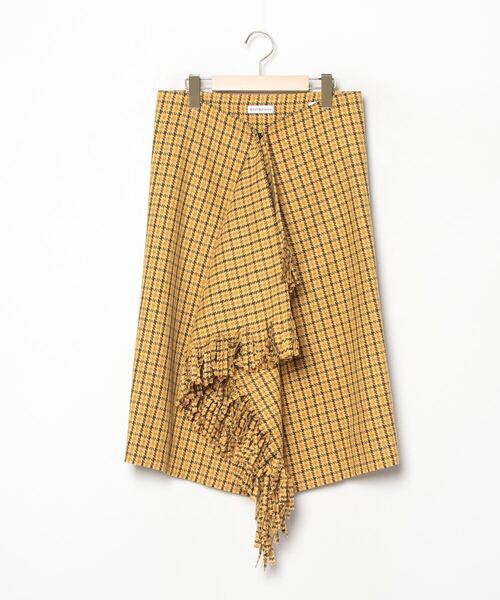 BALENCIAGA（バレンシアガ） チェック柄スカート 36 イエロー