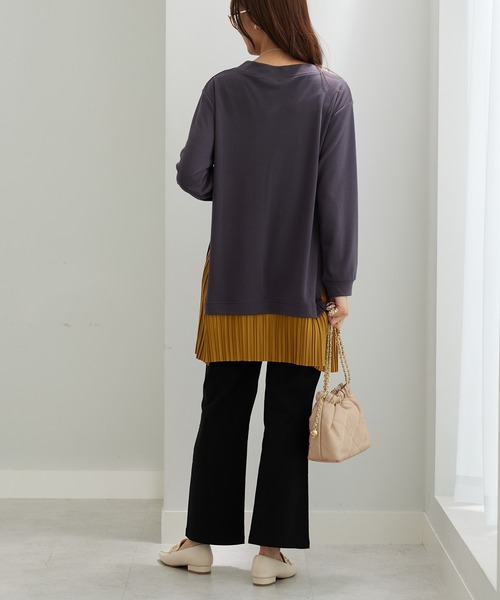 BELLUNA PLUS（ベルーナプラス） チュニック 裾プリーツ切替ボタン使い