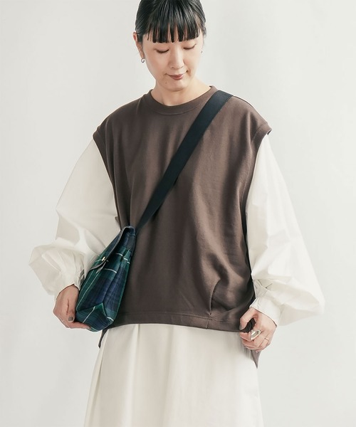 SOLAMONAT（ソラモナ） ベスト ジレ ペンネ天竺 背中タックベスト