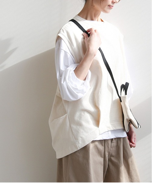 SOLAMONAT（ソラモナ） ベスト ジレ ペンネ天竺 背中タックベスト
