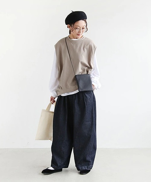 SOLAMONAT（ソラモナ） ベスト ジレ ペンネ天竺 背中タックベスト