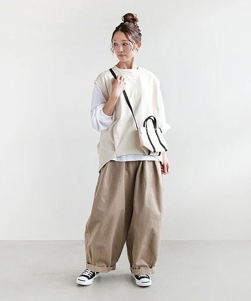 SOLAMONAT（ソラモナ） ベスト ジレ ペンネ天竺 背中タックベスト