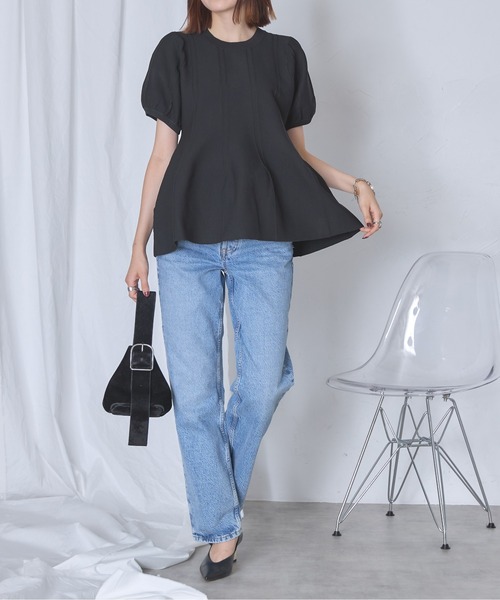 「each」 半袖ニット FREE アイボリー レディース_画像2