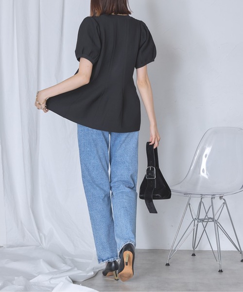 「each」 半袖ニット FREE アイボリー レディース_画像4