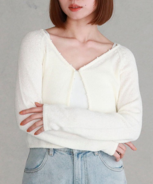 [archives] вязаный ансамбль MEDIUM слоновая кость женский 