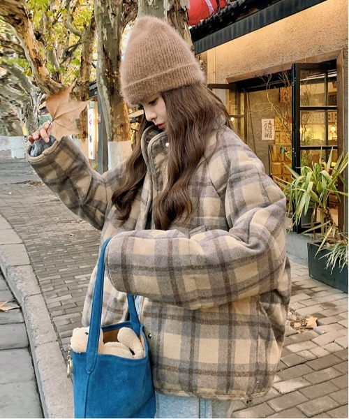 ＆soiree（アンドソワレ） ダウンコート ダウンジャケット チェック柄