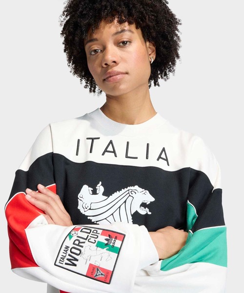 【adidas originals】ラガーシャツ 1972年ロゴスウェット adidas（アディダス） トレーナー スウェット Italia Coppa Del Mundo