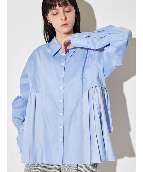 ELENDEEK（エレンディーク） ブラウス シャツ プリーツレイヤード