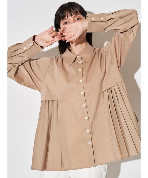 ELENDEEK（エレンディーク） ブラウス シャツ プリーツレイヤード